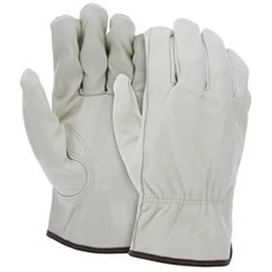 MCR Safety 3401 Select Grade Unlined Grain Pigskin Leather Drivers Work Gloves w/ Keystone Thumb