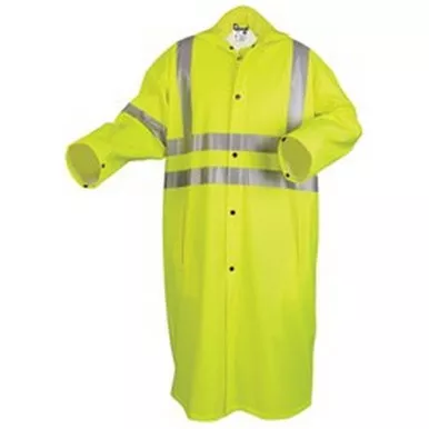 MCR Safety 518C Luminator™ Cotton-Polyester Blended Hi-Vis Rain Coat w/ Reflective Stripes and Waterproofing Technology