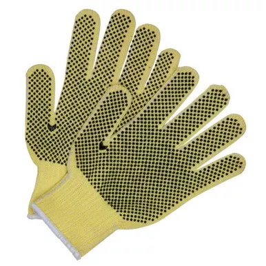 MCR Safety 9363E Cut Pro 7 Gauge Kevlar w/ Cotton Interior, PVC Dotted on Both Sides, Cut Resistant, Competitive Value Grade Work Gloves