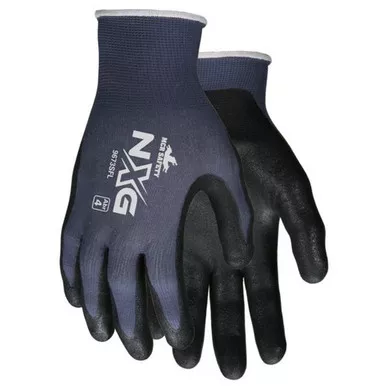 MCR Safety 9673SF NXG 13 Gauge Blue Nylon Shell, Black Sandy Nitrile Foam Coated Palm & Fingertips Work Gloves
