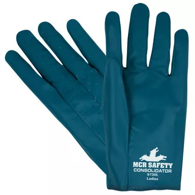 MCR Safety 9730 Women's Consolidator™ Premium Full Nitrile Coated, Perforated Back Gloves w/ Interlock Liner