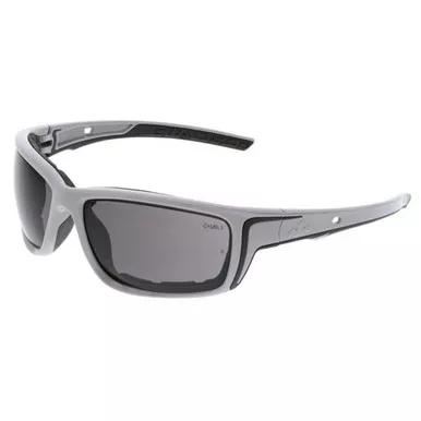 MCR Safety SR522PF Swagger SR5 Series Gray Foam Lined Safety Glasses w/ Gray MAX6 Anti-Fog Lenses & Spoggle Strap Slot on Temples