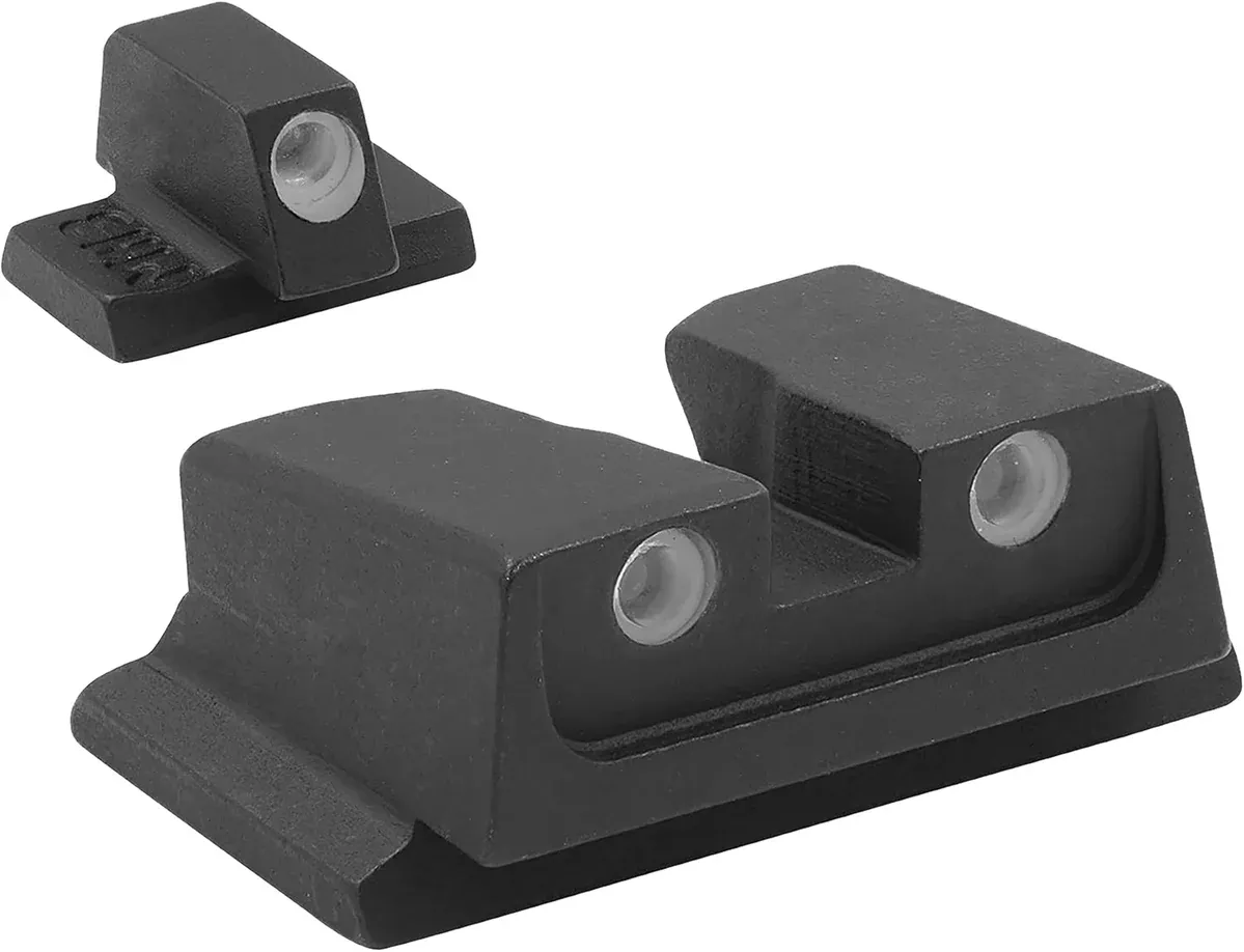 Meprolight USA 117663101 Tru-DotGreen Tritium White Outline Front Sight-Green Tritium White Outline Rear Sight Smith & Wesson M&P (Non Optics Ready)