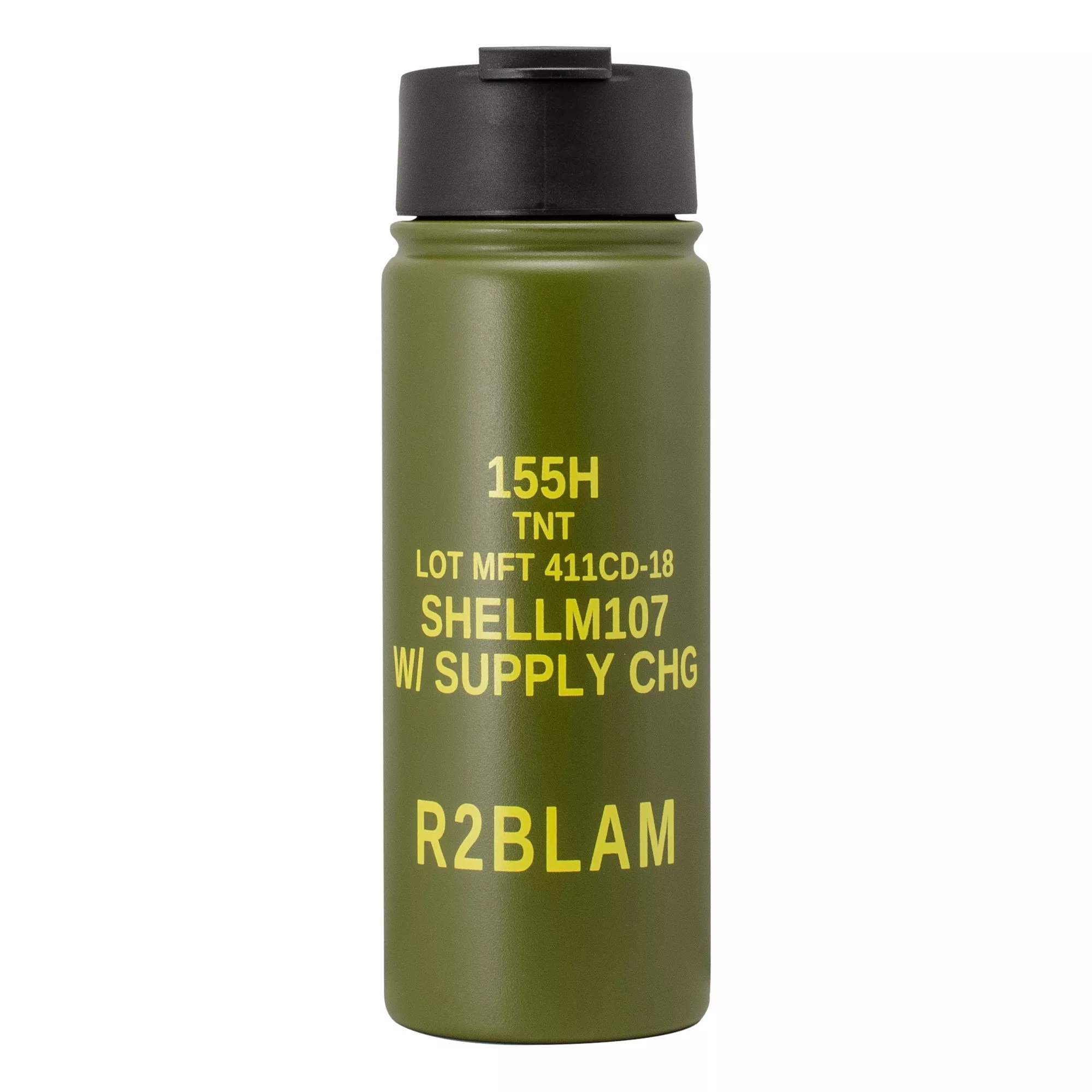 MFT M107 155 Howitzer Drinkware Flip Top Tumbler 16oz Green
