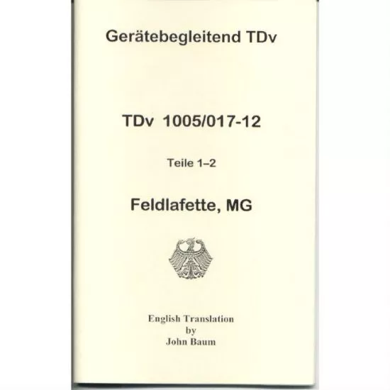 MG3 LAFETTE TRIPOD MANUAL