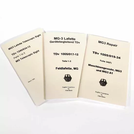 MG3 MANUAL 3-BOOK SET, ENGLISH TRANSLATION