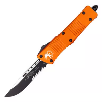 Microtech - Combat Troodon S/E Black Serrated Blade - Orange Handle