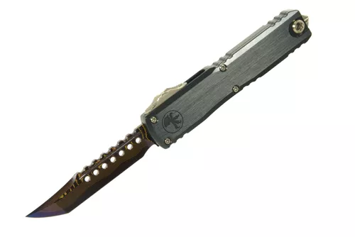 Microtech Marfione Select Ultratech Gen 3 - Black & Purple Titanium Handle - Coppermai Damascus Blade