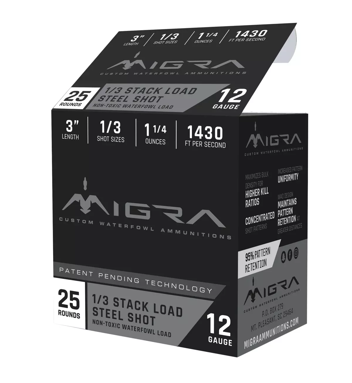 Migra Ammunitions M12S13 Staxd12Gauge 3" 1 1/4oz 1/3Shot 25 Per Box/10 Case