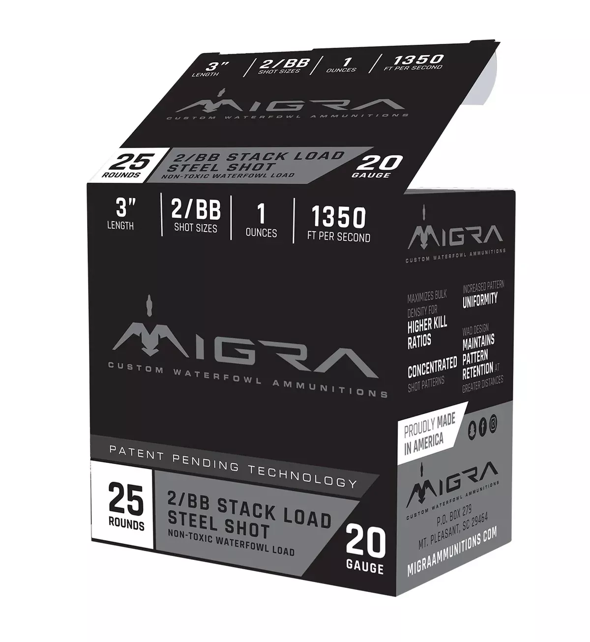 Migra Ammunitions M20SB46 Combinational20Gauge 3" 1oz 4/6Shot 25 Per Box/10 Case