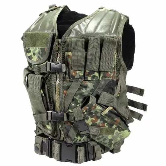 MIL-TEC USMC STYLE COMBAT VEST W/ BELT NEW, FLECTARN CAMO