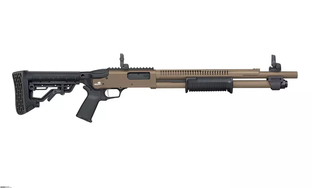 Mossberg 590R Tactical Pump-Action 12 Gauge 18.5 Inch FDE 6 Rds 50758 from ELK CO AMMO&ARMS INC near Saint Marys, Pennsylvania, USA