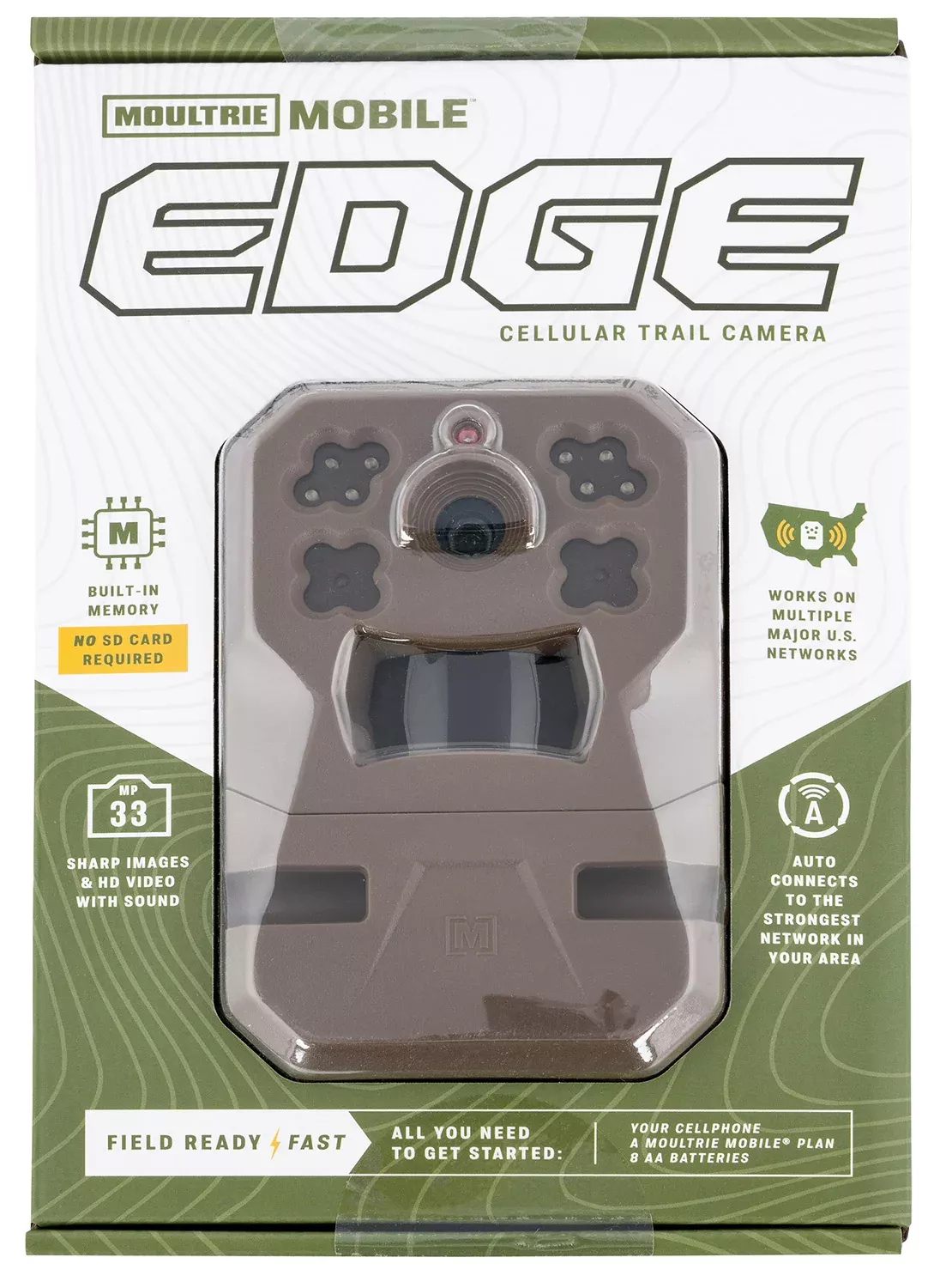 Moultrie MCG14076 Mobile EdgeBrown Compatible w/ Moultrie Mobile App Built In Memory (No SD Card Required) Memory