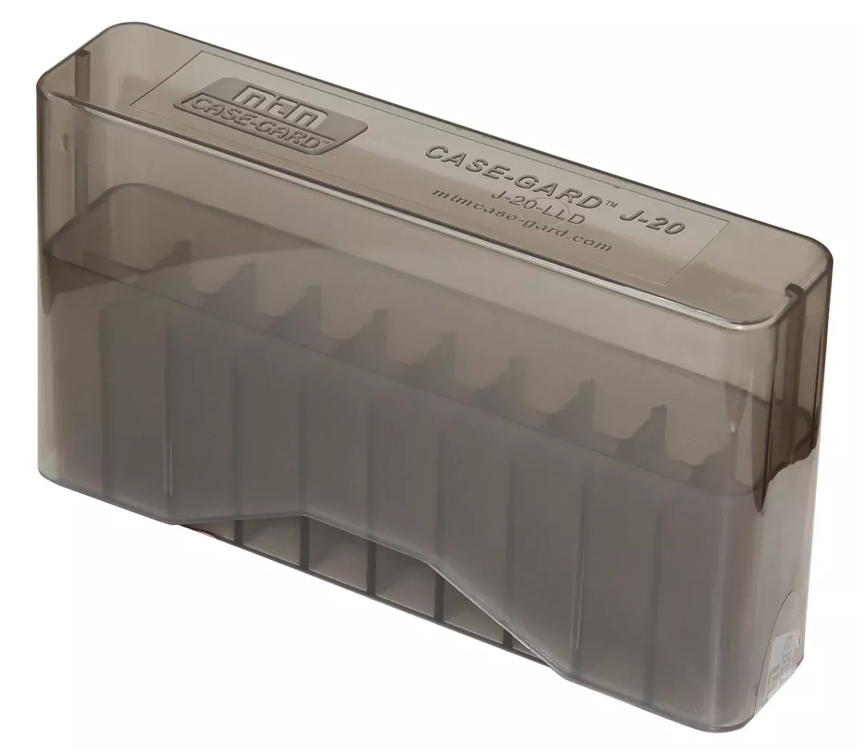 MTM Case-Gard J20LLD41 Slip-Top Ammo Box338 Win Mag/7mm Clear Smoke Polypropylene 20rd