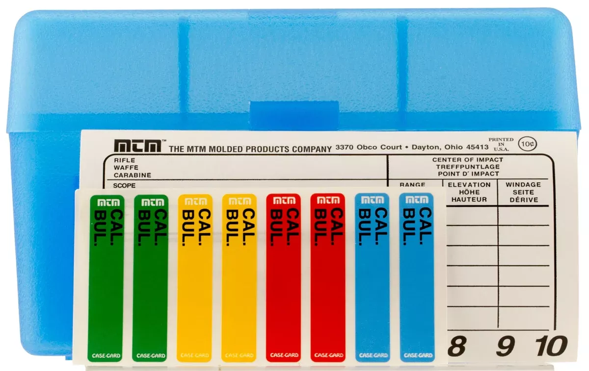 MTM Case-Gard RL5024 Case-Gard R-50 Multi-Caliber Clear Blue Polypropylene 50rd