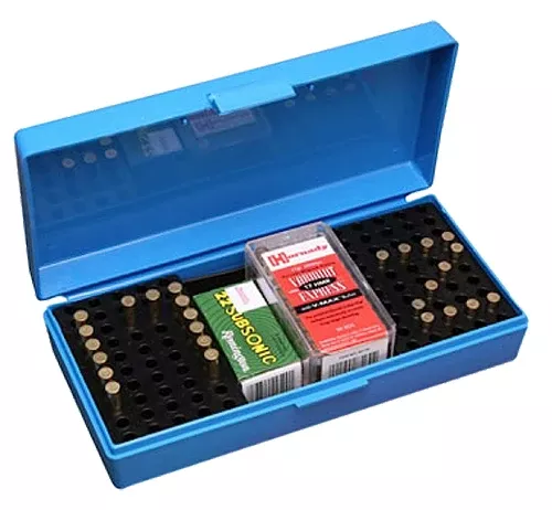 MTM Case-Gard SB20020 SB-200Multi-Caliber Rimfire Rifles Blue Polypropylene 100-250rd