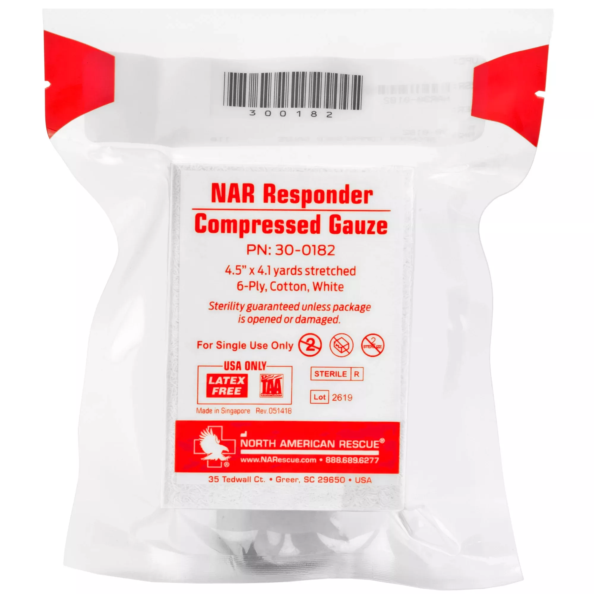 NAR Responder Compressed Gauze – Compact Wound Packing for Field Trauma