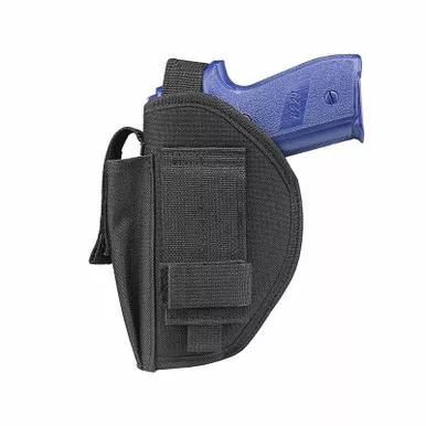 NcStar CVHOL3008B Universal Belt Holster w/ Magazine Pouch - Black - Right Hand