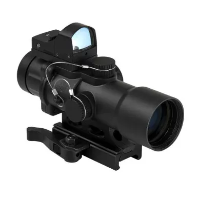 NcStar SEECPRQ3532 Compact Prismatic Scope - 3.5 x 32mm - Blue/Green Illumination w/ Micro-Dot Reflex Sight