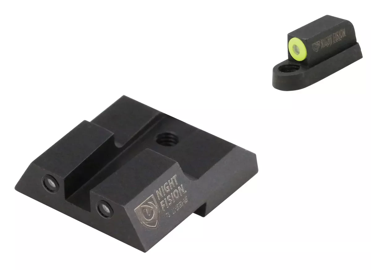 Night Fision CZU076003YGZG Tritium Night Sights For CZ-USAGreen Tritium Yellow Outline Front Sight-Green Tritium Black Outline Rear Sight CZ P-07/P-09