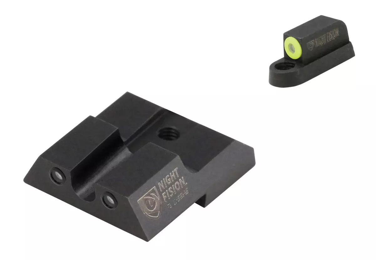Night Fision CZU076007YGZG Tritium Night Sights For CZ-USAGreen Tritium Yellow Outline Front Sight-Green Tritium Black Outline Rear Sight CZ P-07/P-09
