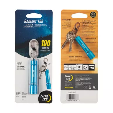 Nite Ize R100F-03-R7 Radiant 100 Keychain Flashlight, Blue