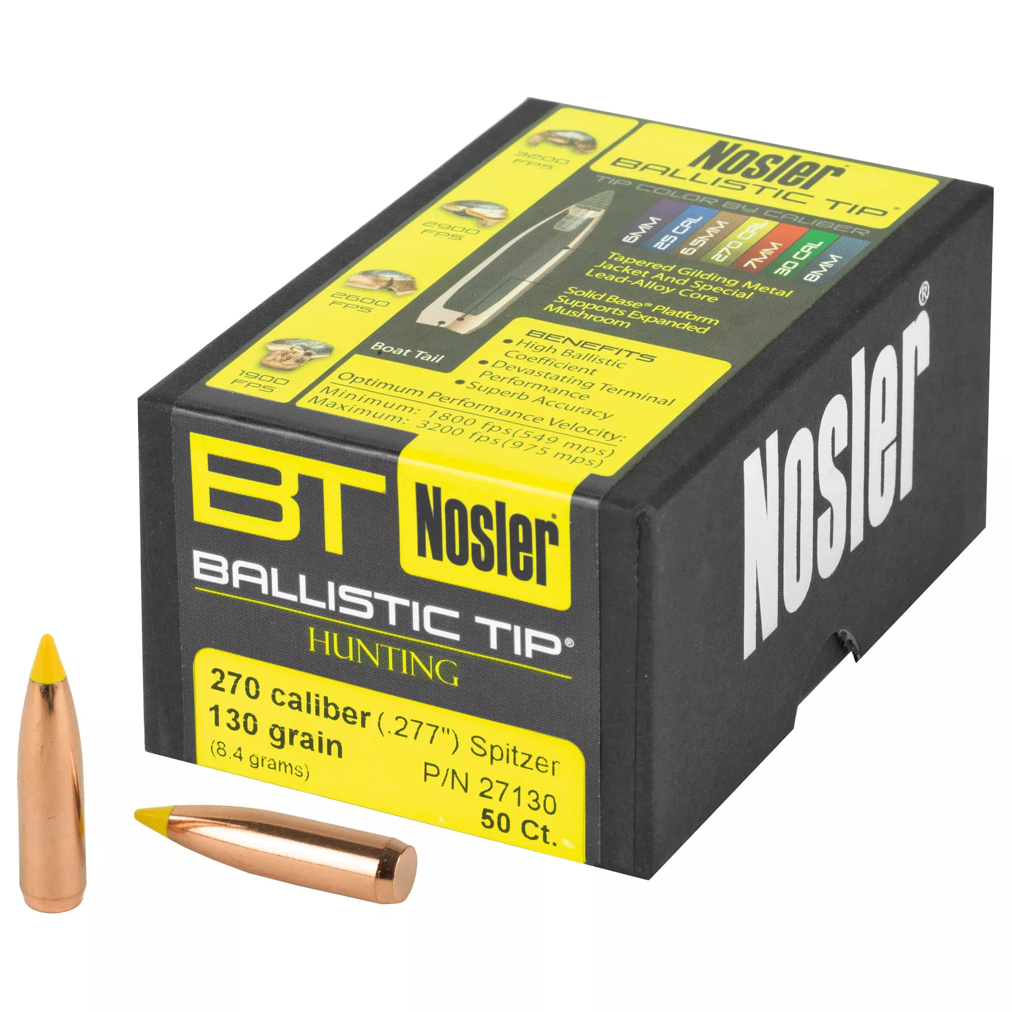 Nosler 270 Cal 130gr Bullets – 50 Count