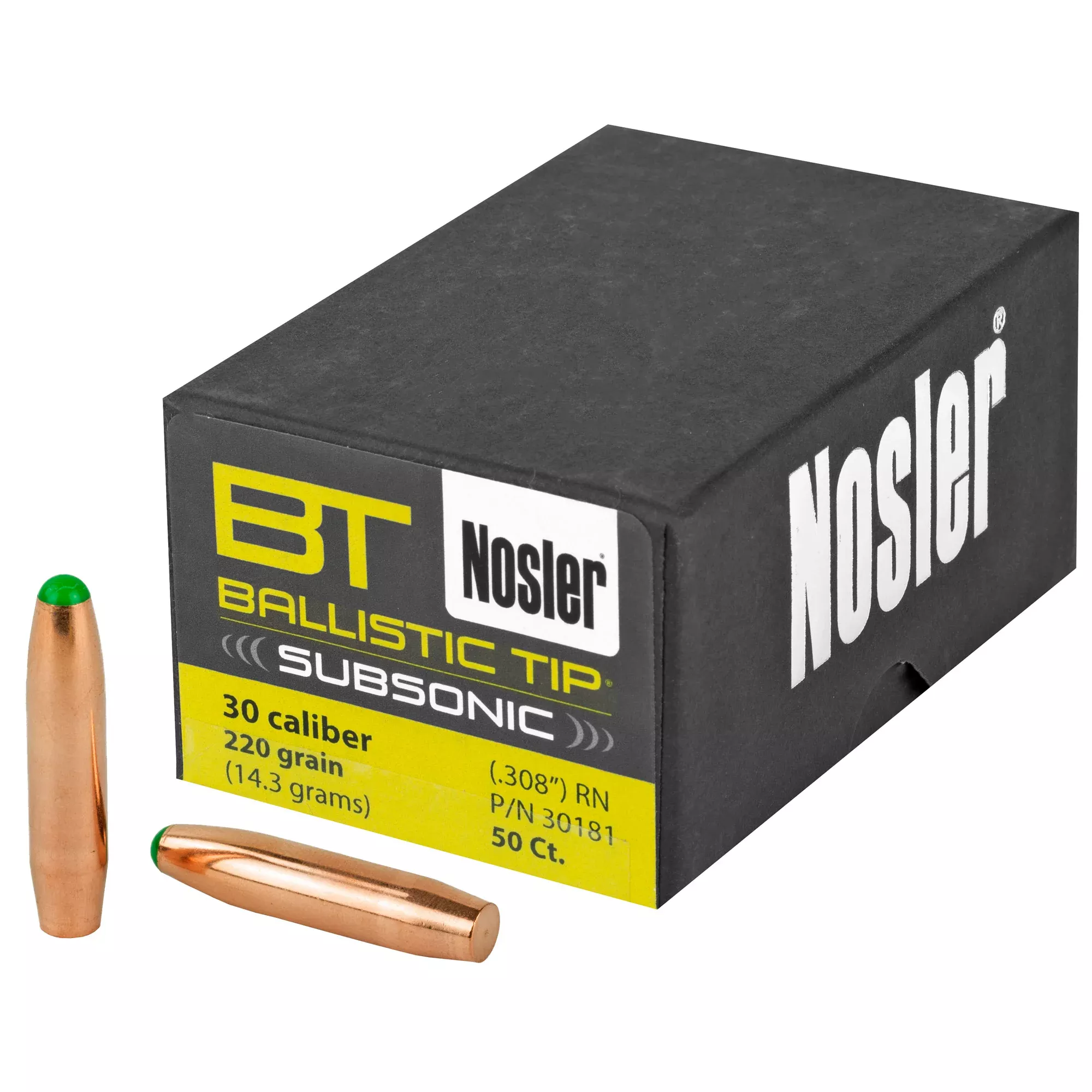 Nosler 30 Cal 220gr Bullets – 50 Count