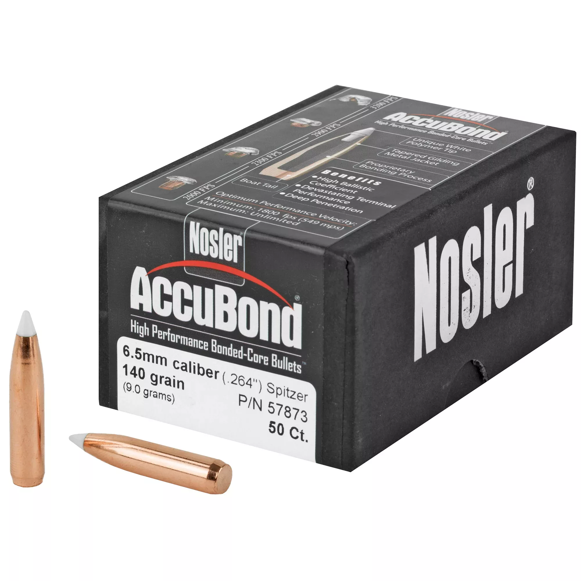 Nosler 6.5mm 140gr AccuBond Bullets – 50 Count