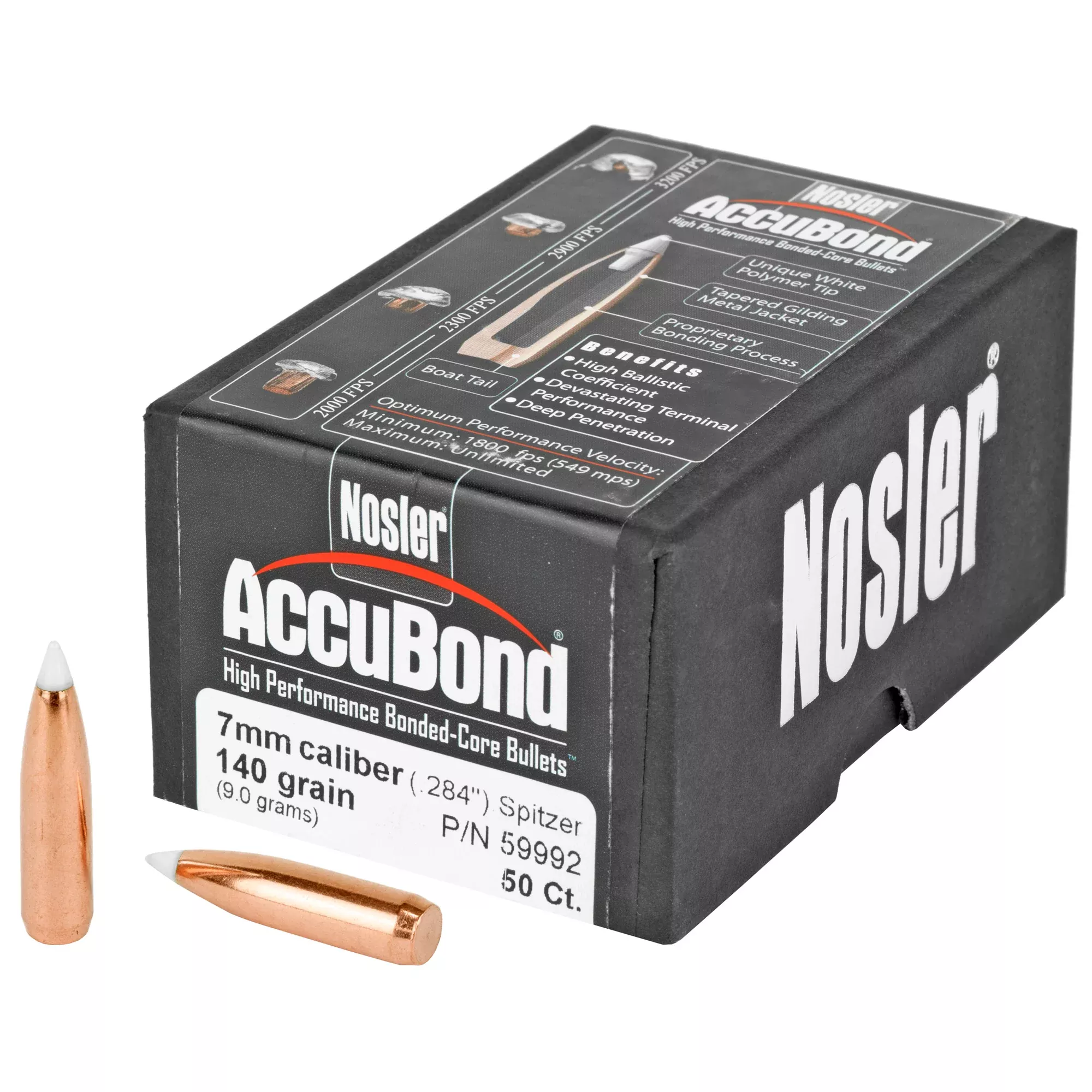 Nosler 7mm 140gr AccuBond Bullets – 50 Count