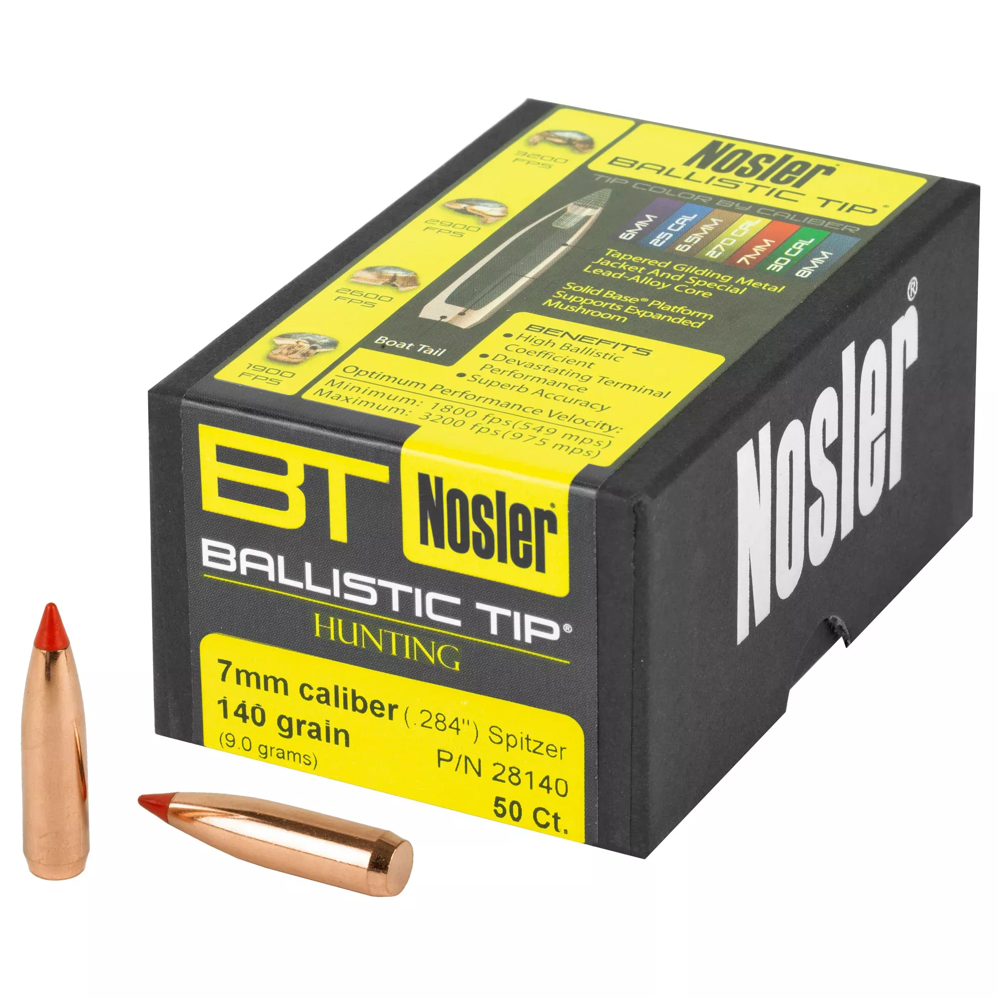 Nosler 7mm 140gr Ballistic Tip Bullets – 50 Count