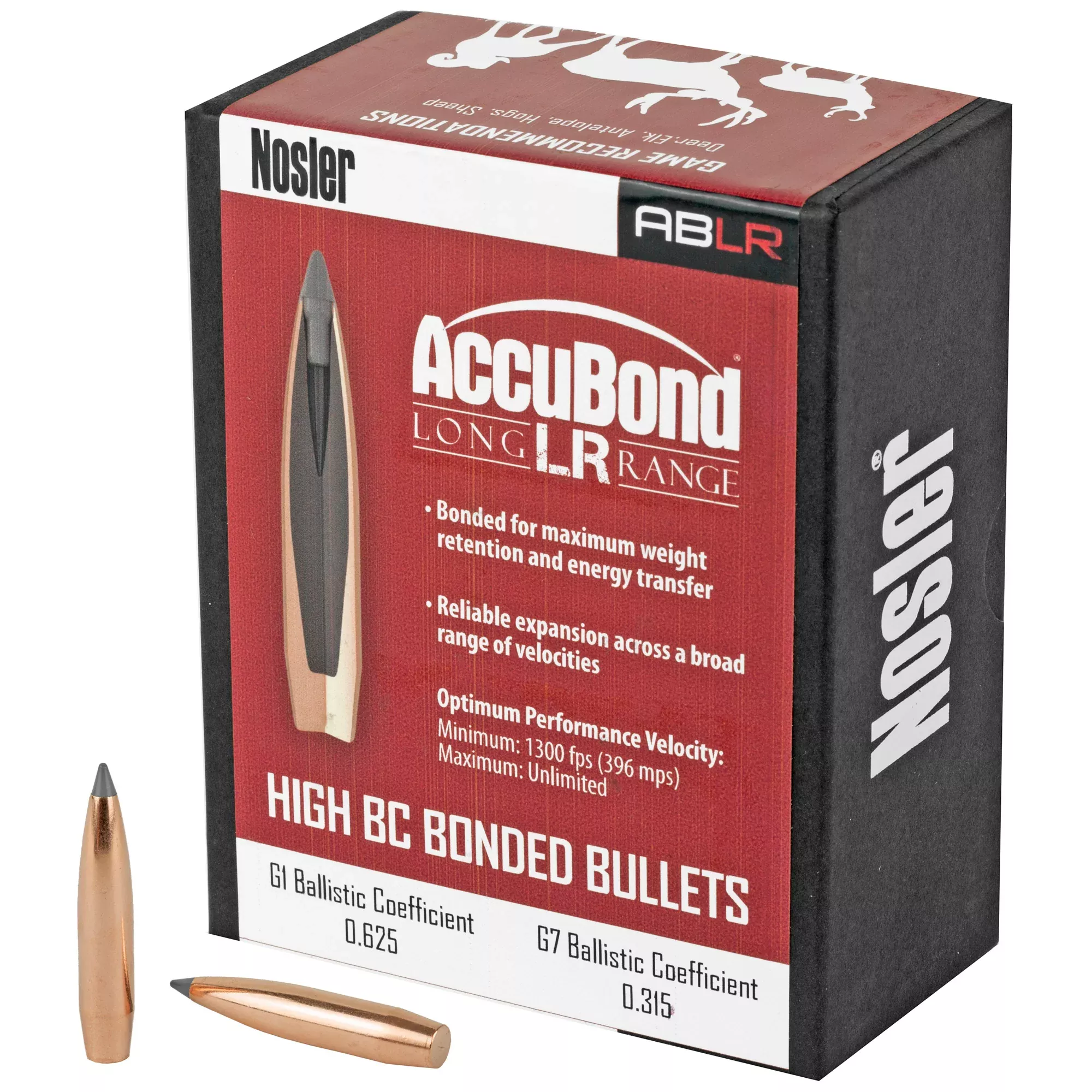 Nosler AccuBond Long Range 6.5mm 142gr Spitzer Point Bullets – 100 Count