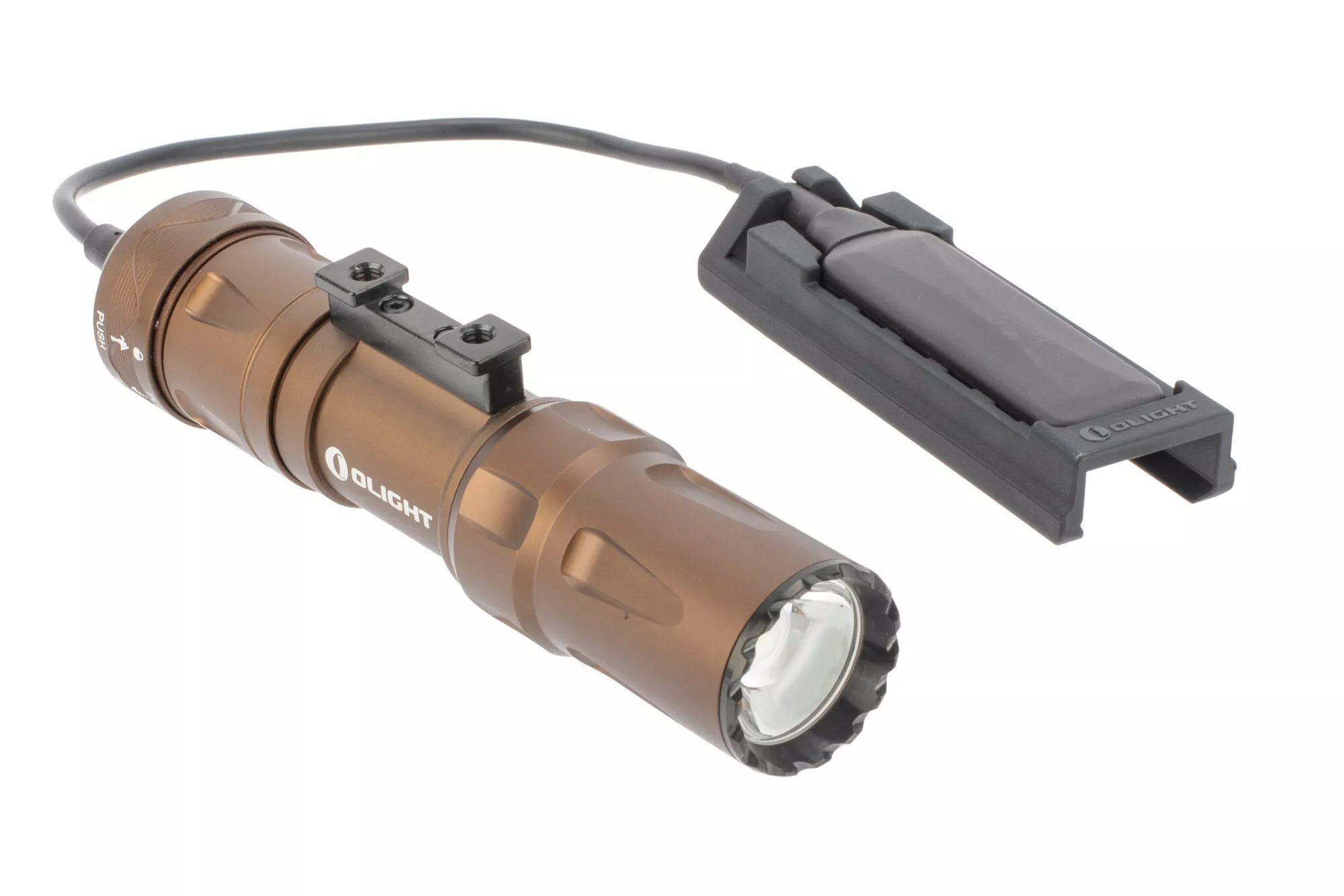 Olight Odin Mini 1250 Lumen Rechargeable Rail Mount Flashlight Desert Tan
