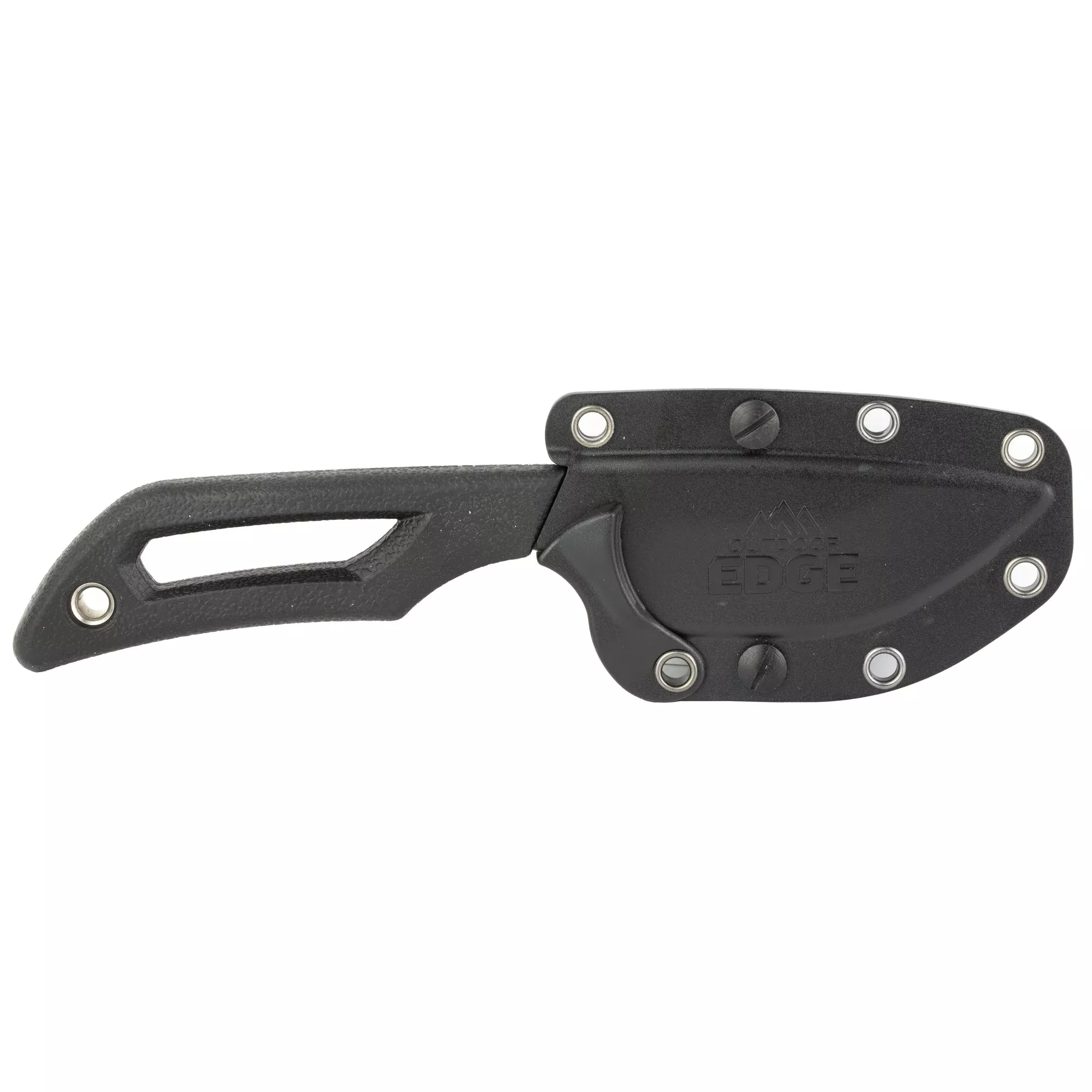 Outdoor Edge Pivot Drop-Point Folding Knife – 3.4" Black Blade with Sheath