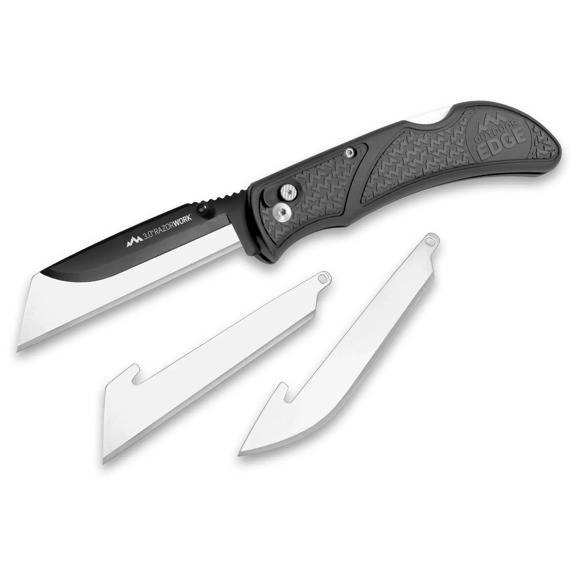 Outdoor Edge RazorWork 3.0 Folding Utility Knife with 3 Replacement Blades – Gray