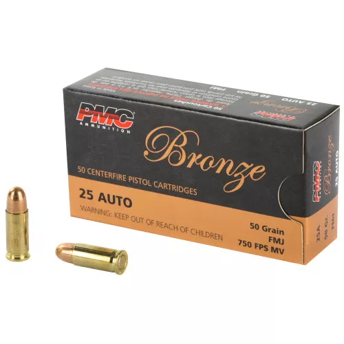 PMC Bronze - 25 auto 50gr FMJ - 50 Rds