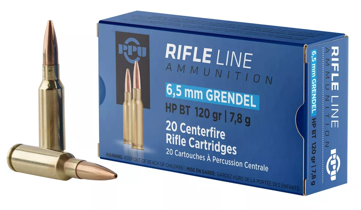 PPU PP6GH Standard Rifle6.5Grendel 120gr Hollow Point Boat Tail 20 Per Box/25 Case