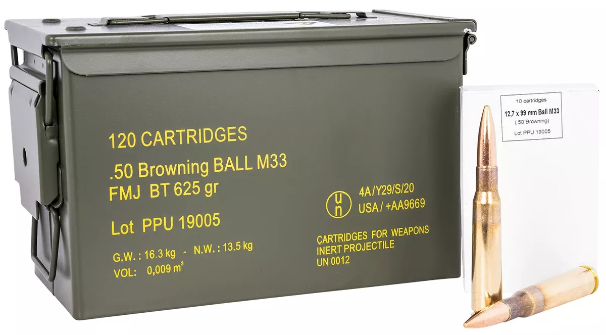 PPU PPRM50M Rangemaster50BMG 625gr Full Metal Jacket/ 120rds *Sold by Case *Includes Metal Can