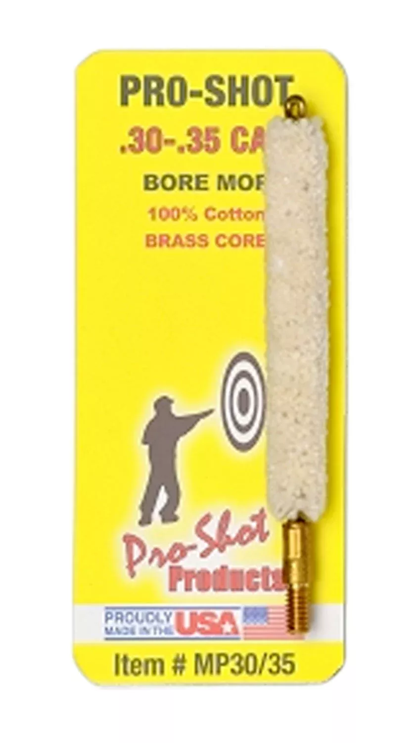 Pro-Shot MP3035 Bore Mop.30 - .35 Cal Rifle #8-32 Thread Cotton 1.75" Long
