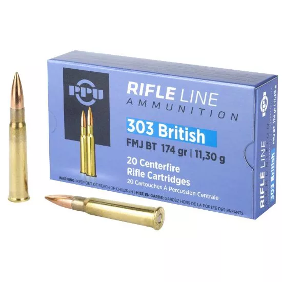 PRVI PARTIZAN .303 BRITISH 174GR FMJ BT, 20RD BOX
