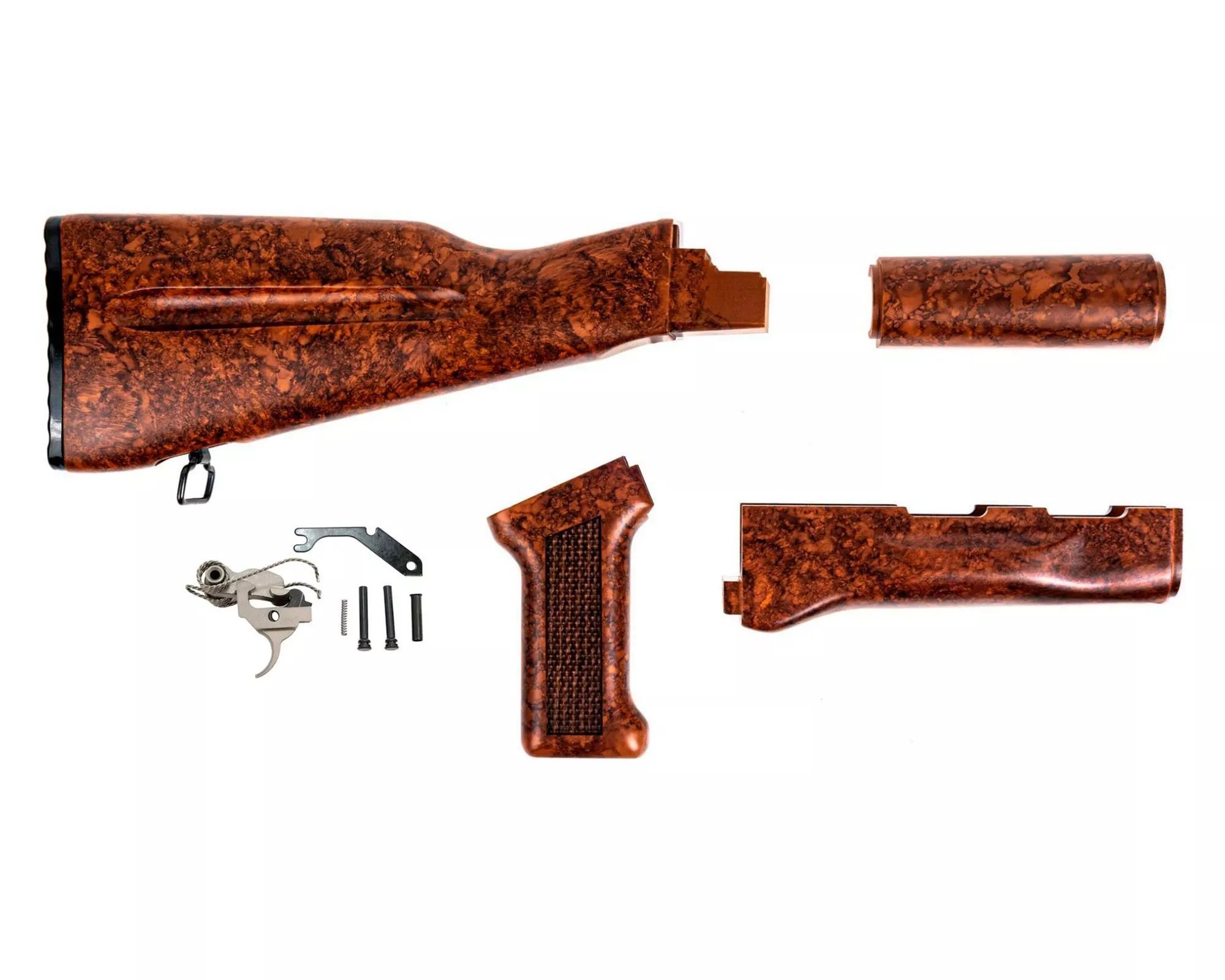 PSA AK-47 Imitation «Bakelite» Furniture Set w/Enhanced Polished Nickel Boron Fire Control Group
