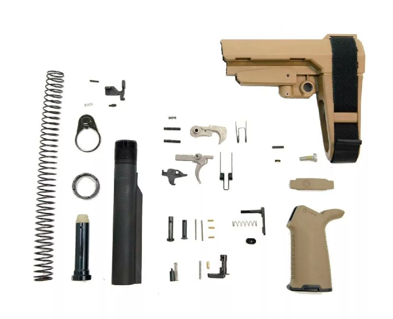 PSA AR-15 SBA3 MOE+ EPT Pistol Lower Build Kit FDE