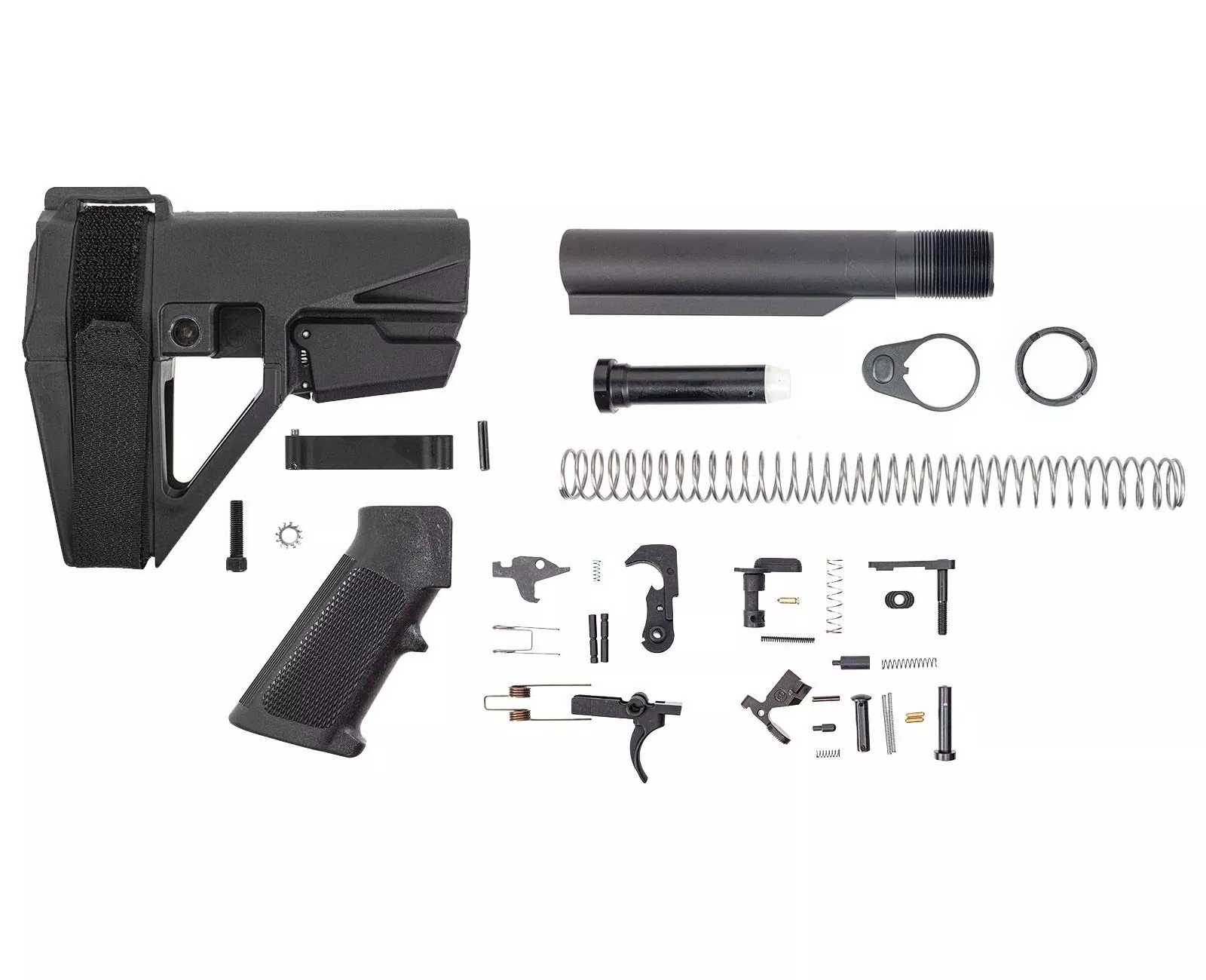 PSA AR-15 SBA5 Classic Pistol Lower Build Kit Black