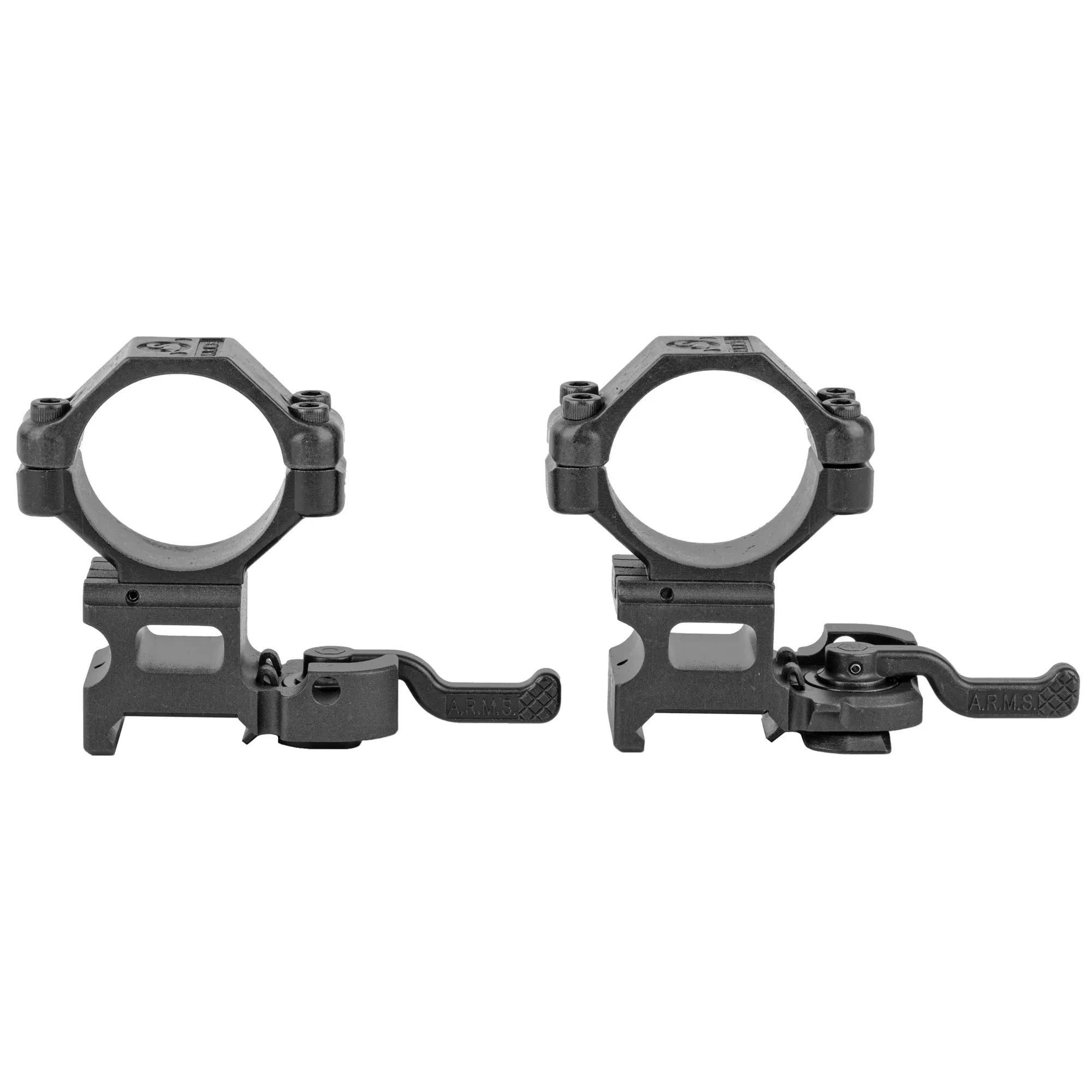 A.R.M.S., Inc. Throw Lever Rings 30mm High – Quick-Detach Scope Rings
