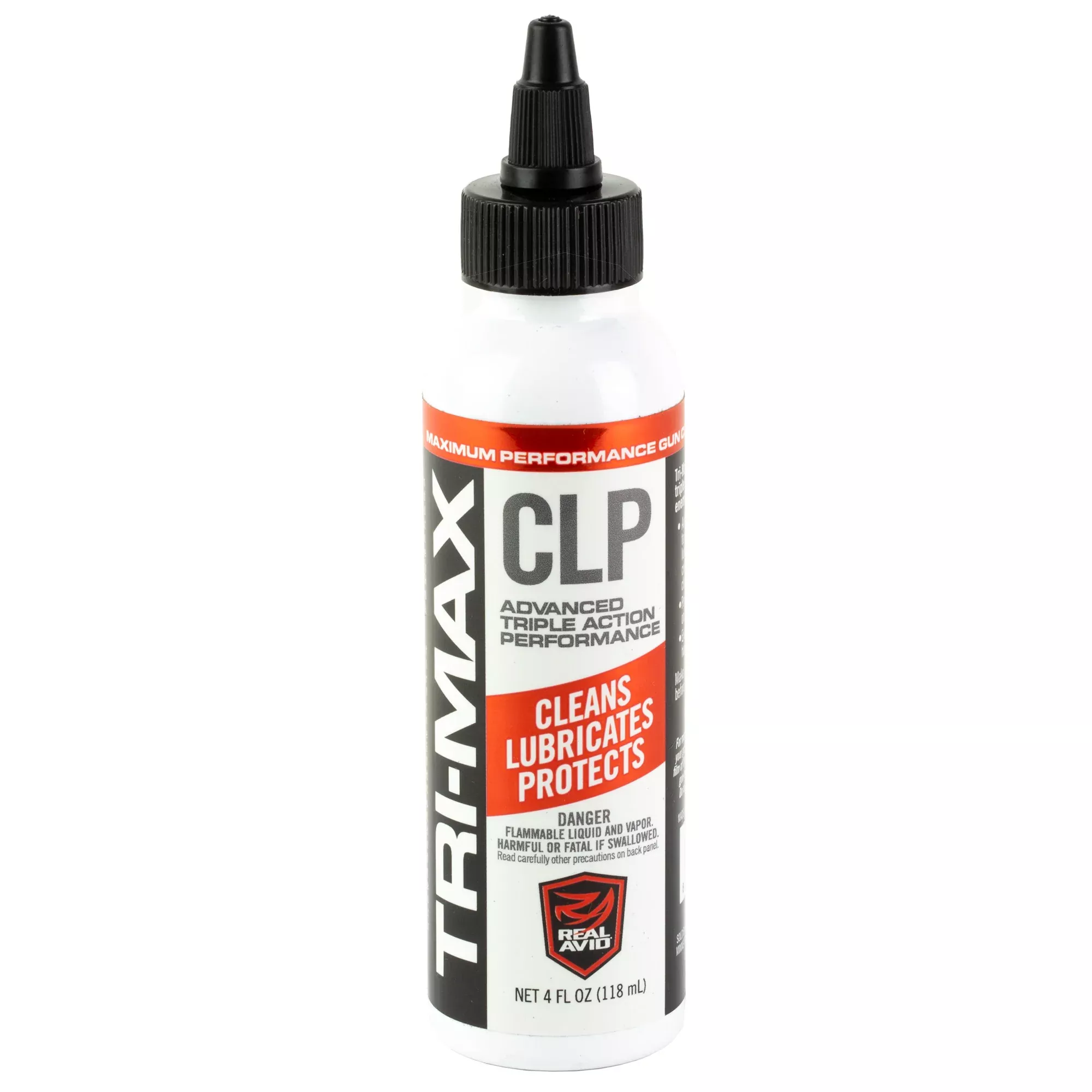 Real Avid Tri-Max CLP 4oz Bottle – Universal Gun Cleaner, Lubricant & Protectant