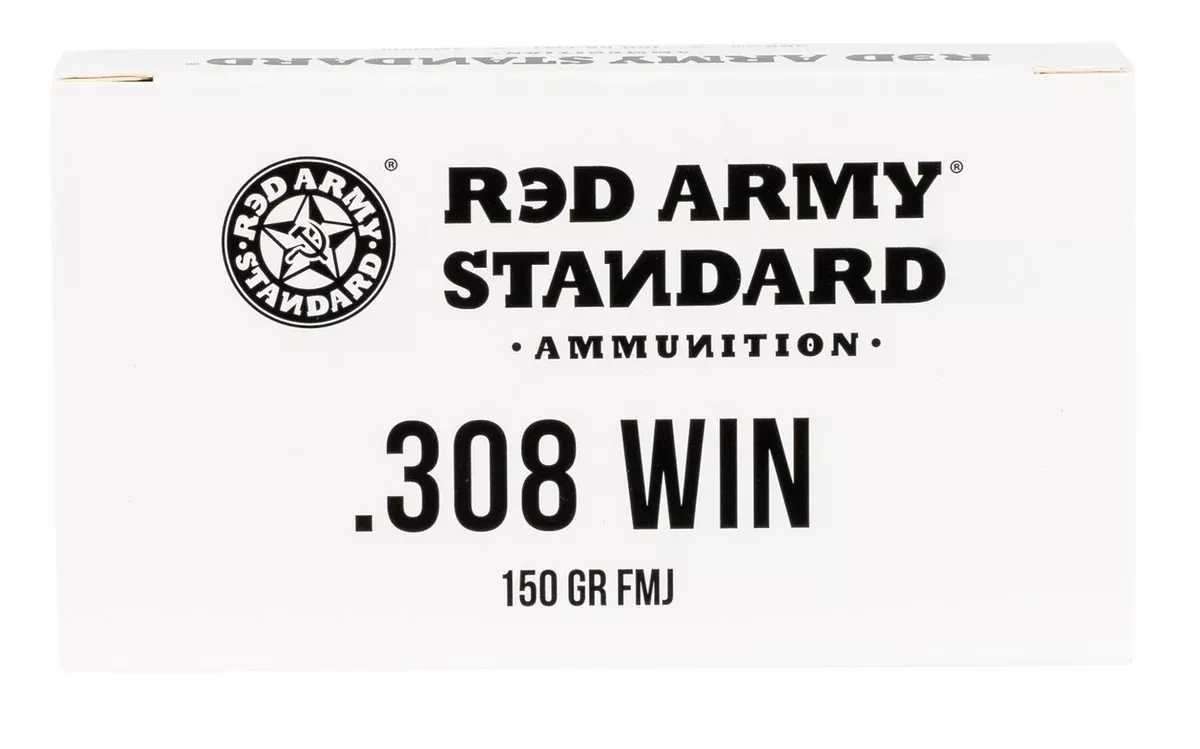 Red Army Standard AM3090 Rifle308 Win 150 gr Full Metal Jacket (FMJ) 20 Per Box/25 Cs