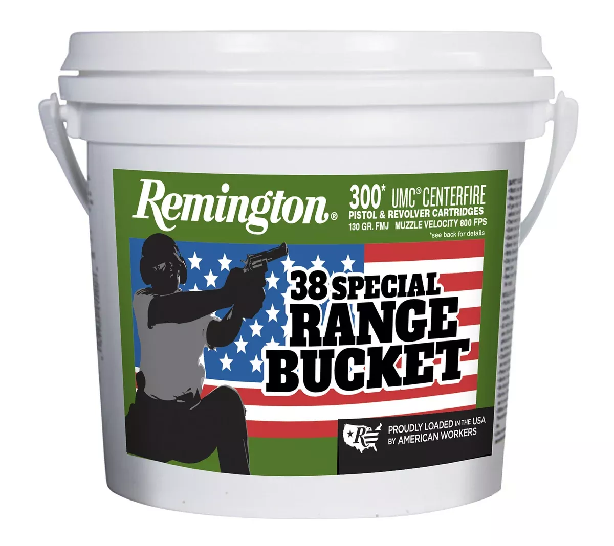 Remington Ammunition 23669 UMC Range Bucket 38Special 130gr Full Metal Jacket 300 Per Box/4 Case