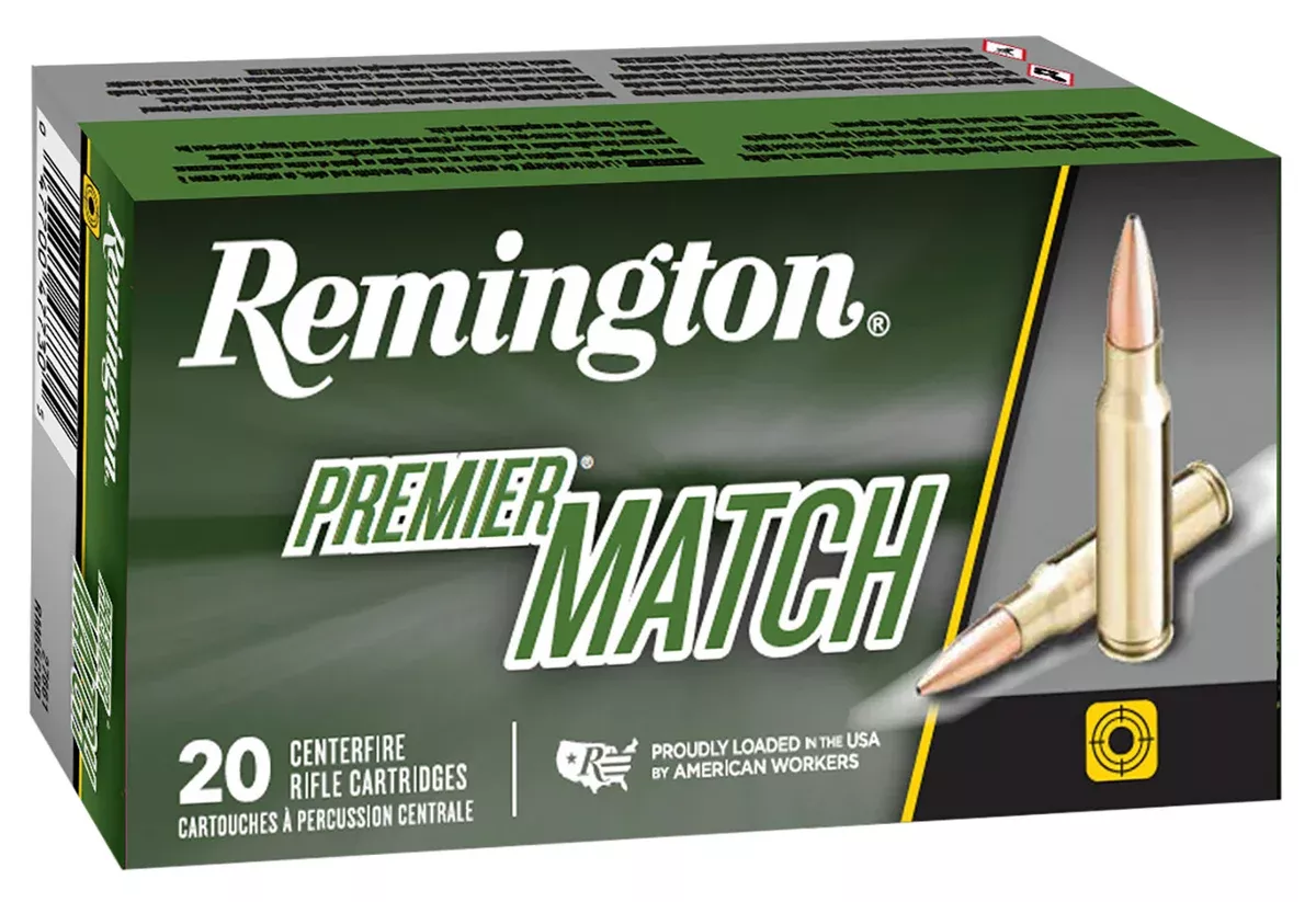 Remington Ammunition 27682 Premier Match 223Rem 52gr Boat Tail Hollow Point 20 Per Box/10 Case