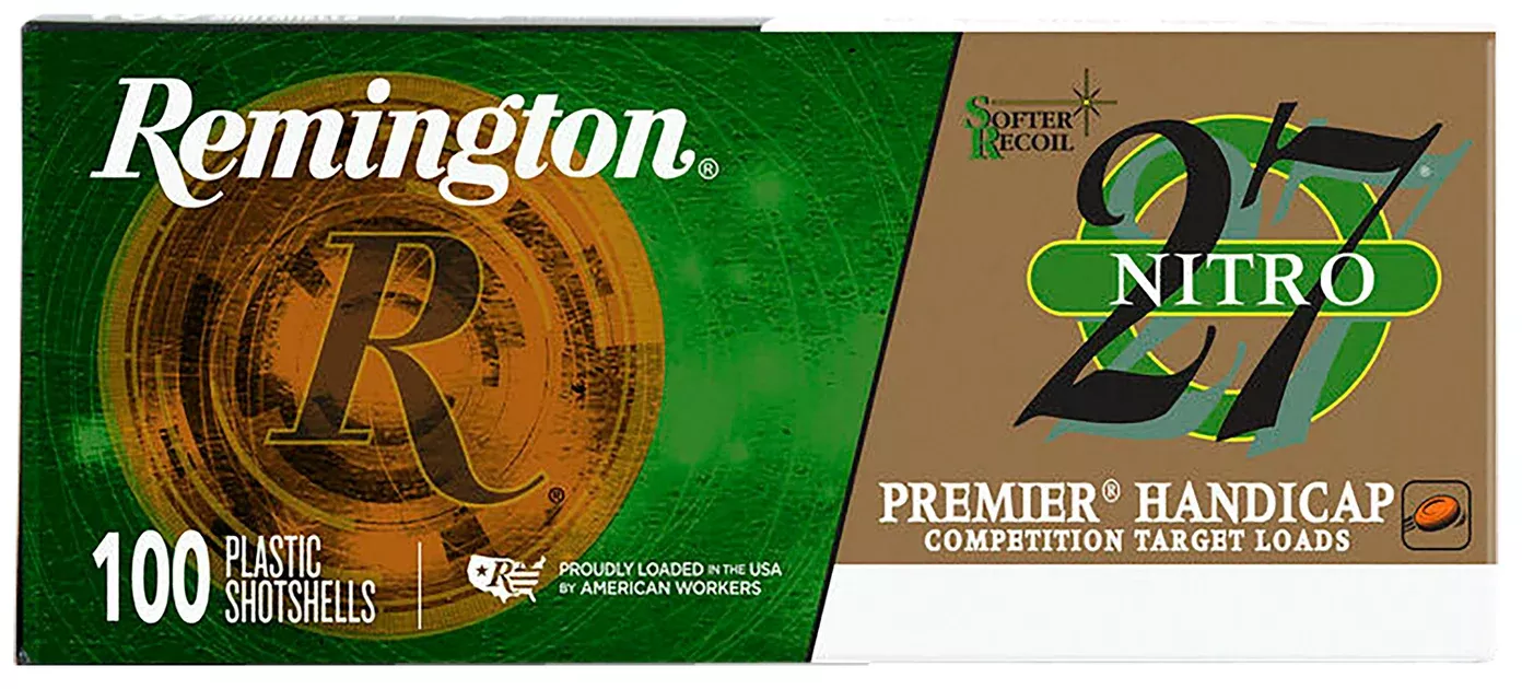Remington Ammunition 28867 Premier Nitro 27 Handicap 12 Gauge 2.75" 1 1/8 oz 7.5 Shot 100 Per Box/ 2 Cs