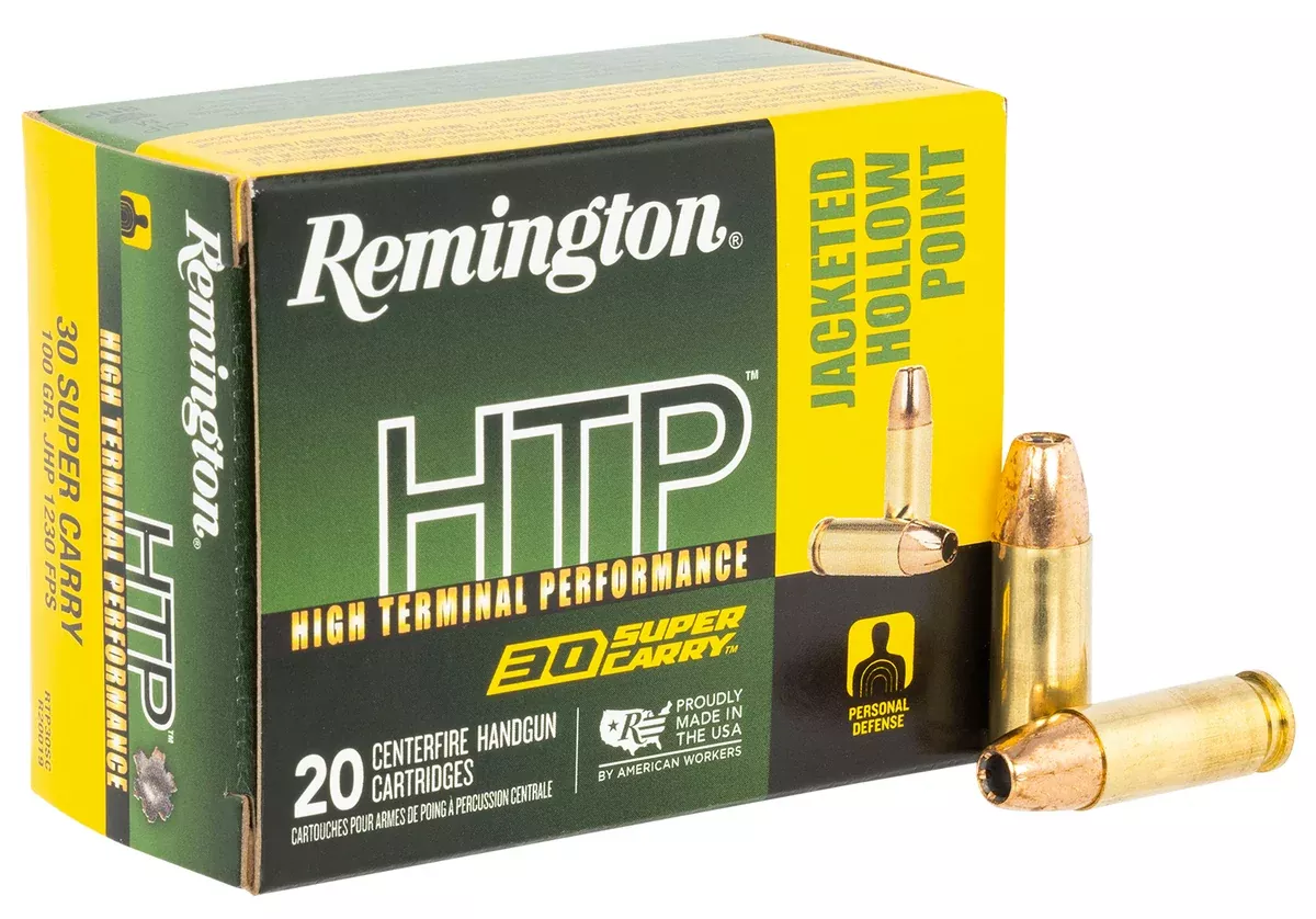Remington Ammunition R20019 HTP30SuperCarry 100gr Jacketed Hollow Point 20 Per Box/10 Case